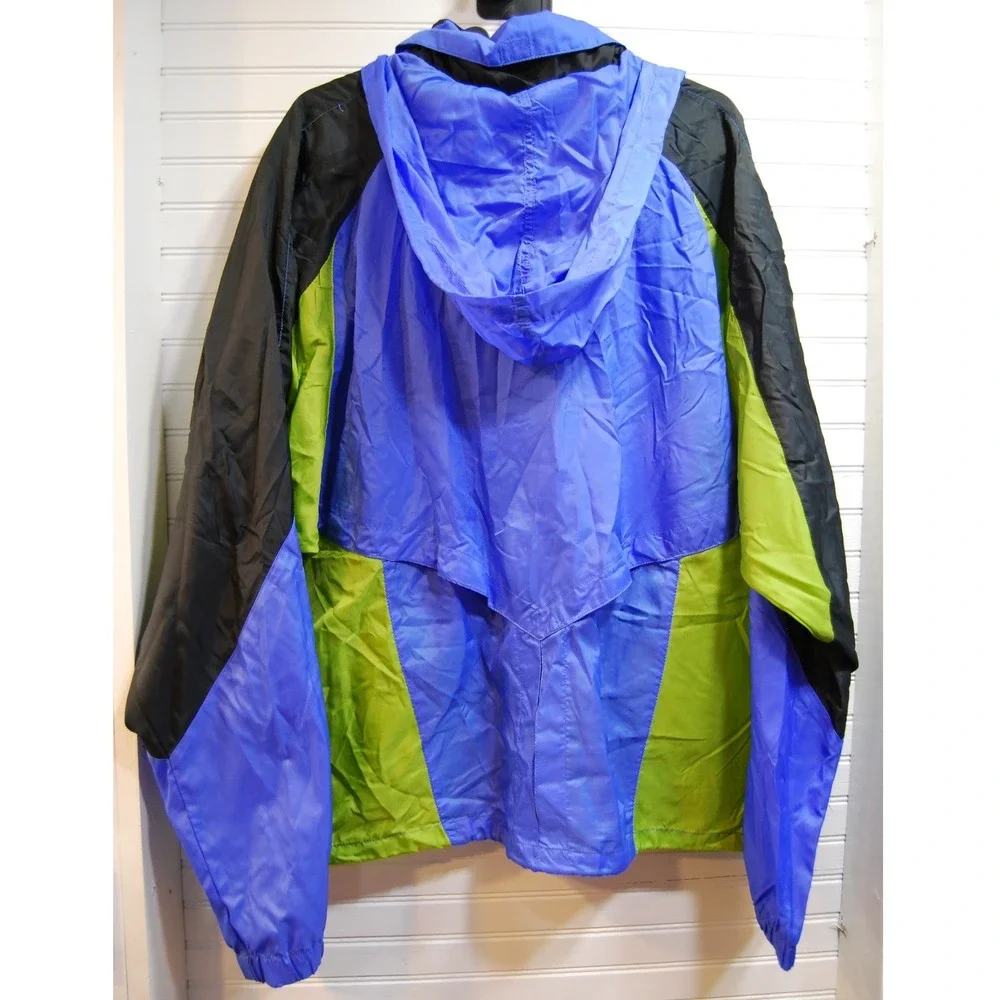 Vintage Nike Windbreaker jacket Large Full-zip Hooded Color-block Track‎ Unisex